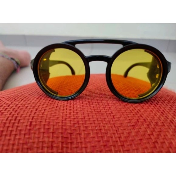 Steampunk Sunglasses Men Round Night Vision Googles Vintage Punk Sun Glasses Bra - Picture 7 of 12